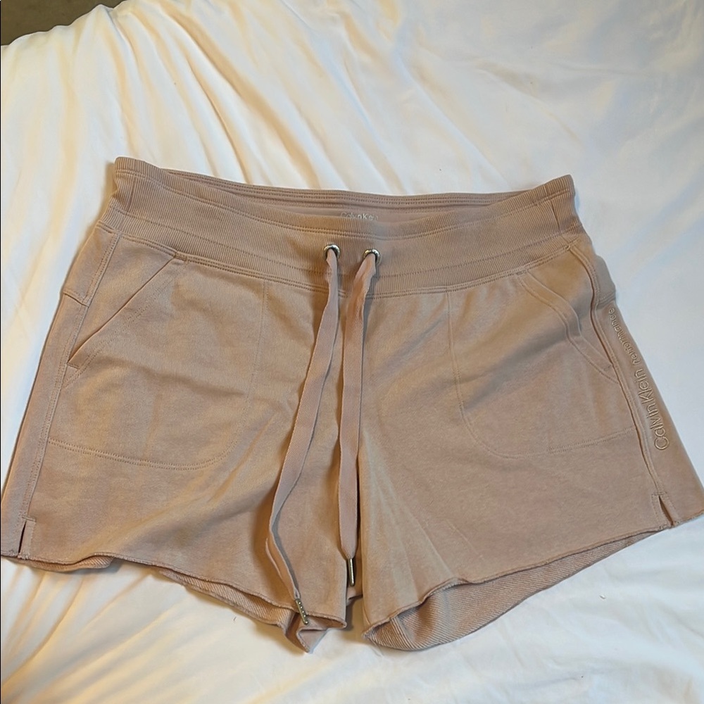 Calvin Klein Women's Beige/Pink Performance Lounge Shorts